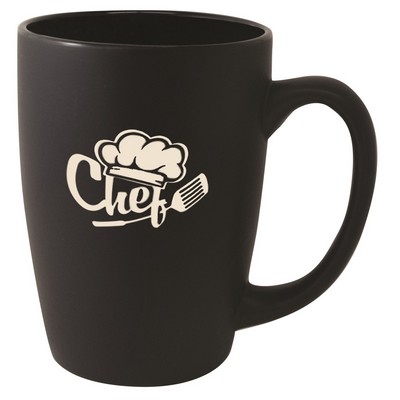 Houston 16oz matte black ceramic mug - Etched