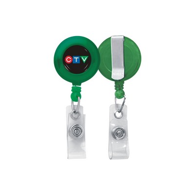 1 ¼" Round Retractable Badge Holder - Translucent