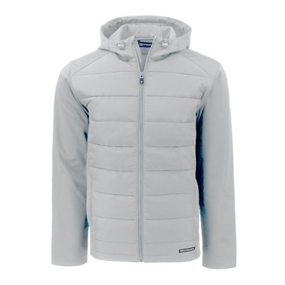 Cutter & Buck Evoke Hybrid Eco Softshell Recycled Full Zip Mens Hooded Jacket