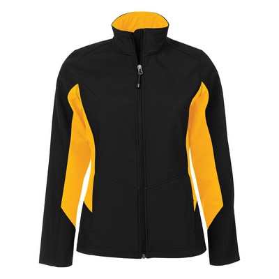 Coal Harbour® Everyday Colour Block Water Repellent Soft Shell Ladies' Jacket
