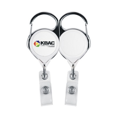 1 5/16" Retractable Holder w/Carabiner - Label Without Dome