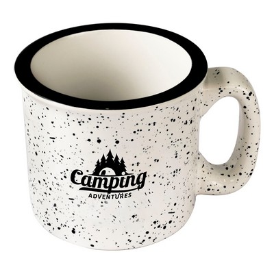 Camper 15oz speckled white mug
