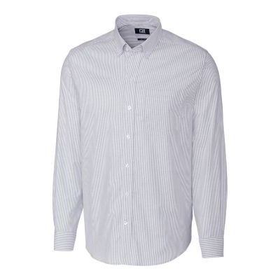 Cutter & Buck Stretch Oxford Stripe Mens Big and Tall Long Sleeve Dress Shirt