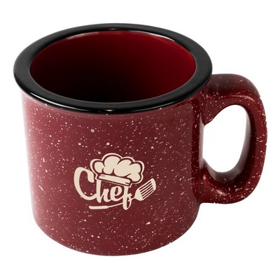 Camper 15oz speckled burgundy mug - Etched