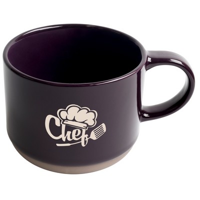 Alana 17oz mug purple/grey bottom trim in a Ripple gift box - Etched
