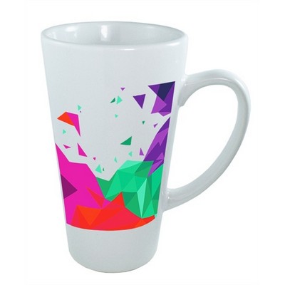 Café Grande 16oz white ceramic sublimation mug in Ripple gift box