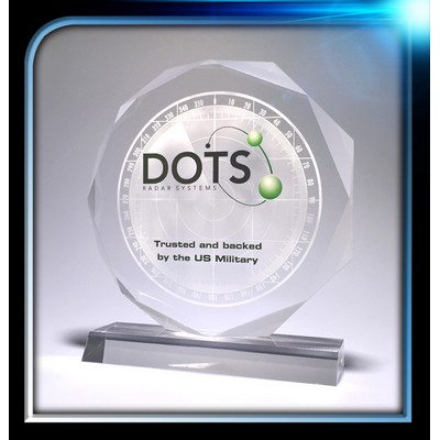 Executive Series Faceted Edge Award w/Base (7" Diameter x 3/4")