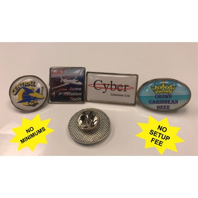 Metal Lapel Pin with Full Color Domed Logo