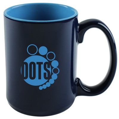 Hanna 14oz 2tone blue mug in Ripple gift box