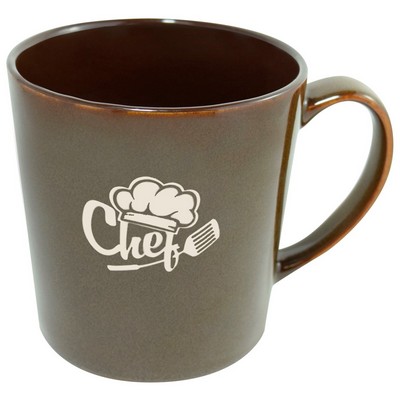 Lenny 16oz reactive brown mug in Ripple gift box - Etched