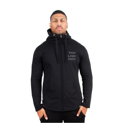 Aubrey Slim Scoop Bottom High-Zipper Hoodie - Unisex