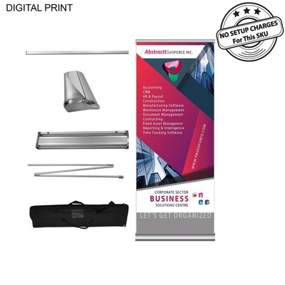 Deluxe Wide Base Retractable Banner with Graphics, Stand and Bag, 33.5x79, NO SETUP CHARGE