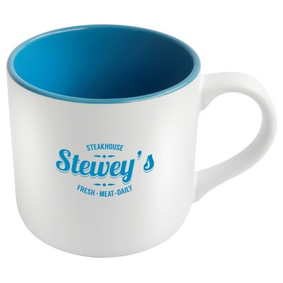 Angora 14oz 2tone white/sky blue mug in a Ripple gift box