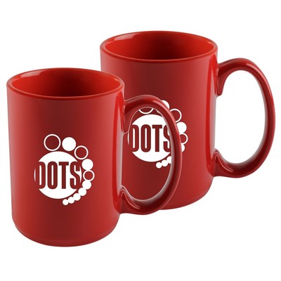 ~ Hanna 14oz 2tone red mug set of 2 in Jet gift box