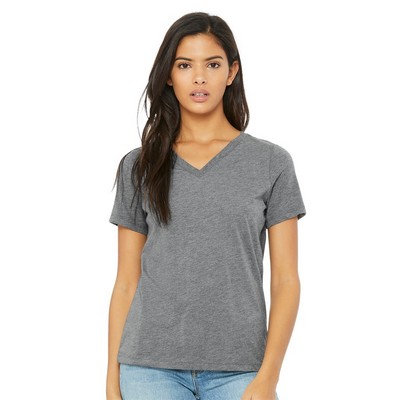 Bella+Canvas® Women's Relaxed Triblend Short Sleeve V-Neck Tee