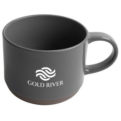 Alana 17oz mug grey/grey bottom trim in a Ripple gift box