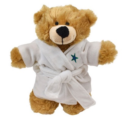 8.5" Standing Bailee Bear w/Embroidered Plush Robe