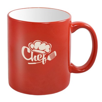 Engraveable C-handle 11oz red mug