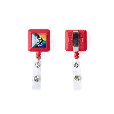 4-Color Process Square Plastic Badge Reel