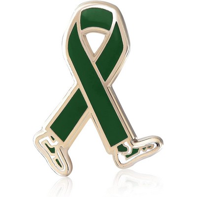 Stock Awareness Ribbon of Hope Pin (Cancer Ribbon w/Walking Feet)