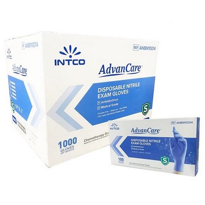 AdvanCare Nitrile "Chemo Rated" Light Blue Exam Gloves (1 Case)