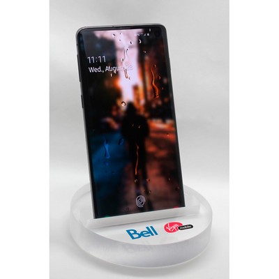 Smartphone Stand Paperweight 3/4" Clear Acrylic Round (4" dia.) Full Colour Digital Imprint