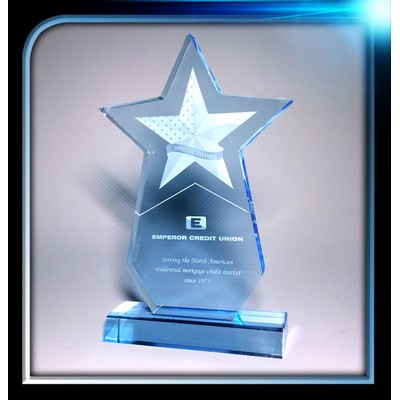 Executive Series Blue Star Award w/Base (6"x8 1/2" x 3/4")