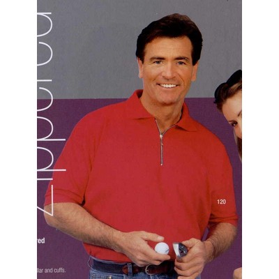 Men's Zippered Placket Golf Shirt