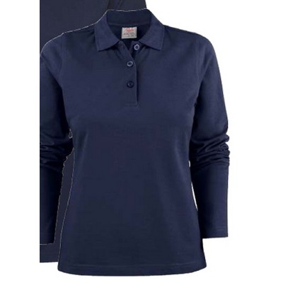 Printer Active Wear Surf Ladies' Long Sleeve Polo Shirt