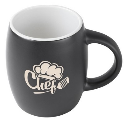 Pipa 14oz 2tone black/white mug in Ripple gift box - Etched