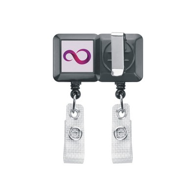 Square Retractable Badge Holder (1 ¼ Square Inches)