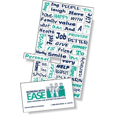 Magnetic Word Set (56 pieces), Screen-printed, White Matte Vinyl Topcoat