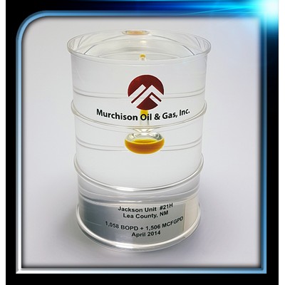 Custom Lucite Oil Barrel Award (2 7/8" Dia. x4")