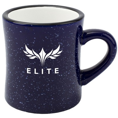Diner 10oz speckled cobalt exterior/white interior mug vitrified