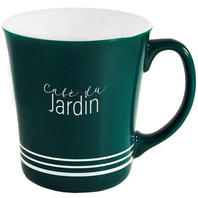 Funnel 16oz mug green exterior/white interior with 3 bands