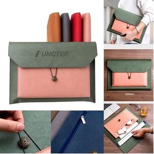 PU Leather A4 Envelope File Organiser Color Blocking Document Bags