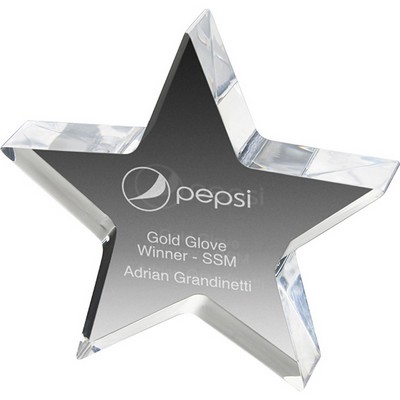 Clear Star Acrylic Paper Weight (5"x 5"x 1") Laser Engraved