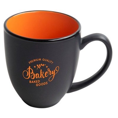 Bistro 16oz 2tone black/orange mug in Ripple gift box