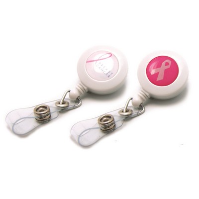 Breast Cancer Awareness Plastic Badge Reel w/ Next Day Service