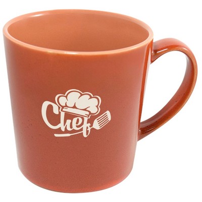 Lenny 16oz reactive terracotta mug in Ripple gift box - Etched