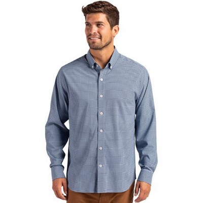 Cutter & Buck Skyline Eco Recycled Gingham Mens Long Sleeve Dress Shirt