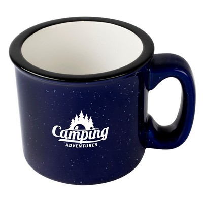 Camper 15oz speckled 2tone cobalt/white mug