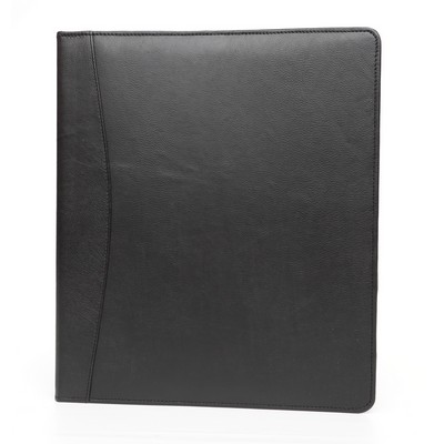 1'' Ashlin® Designer Leone Executive Midnight Black Napa Cowhide 3 Ring Binder