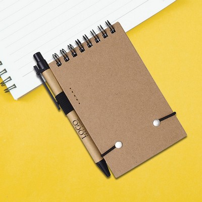 Mini Spiral Notebook Matching Colored Pen