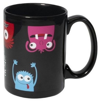 Hinton 14oz 2tone Black Sublimation mug in Ripple brown gift box