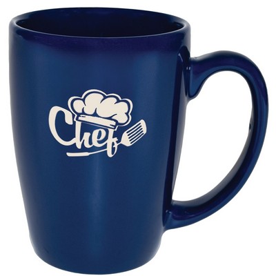 Houston 16oz gloss blue ceramic mug - Etched