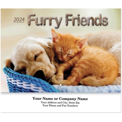 Furry Friends Stapled Wall Calendar