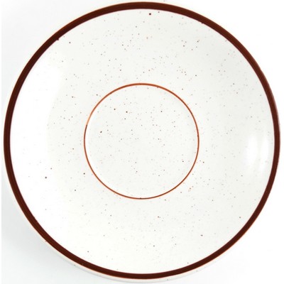 6" Saucer cream colour ceramic with brown speckles and rim