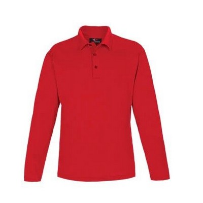 Custom Youth Long Sleeve Solid Color Performance Polo Shirt